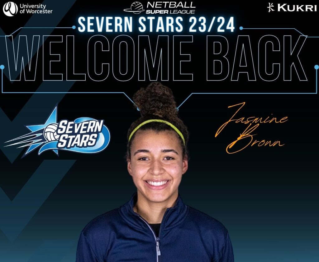 Jas Brown Defence Severn Stars Netball Team